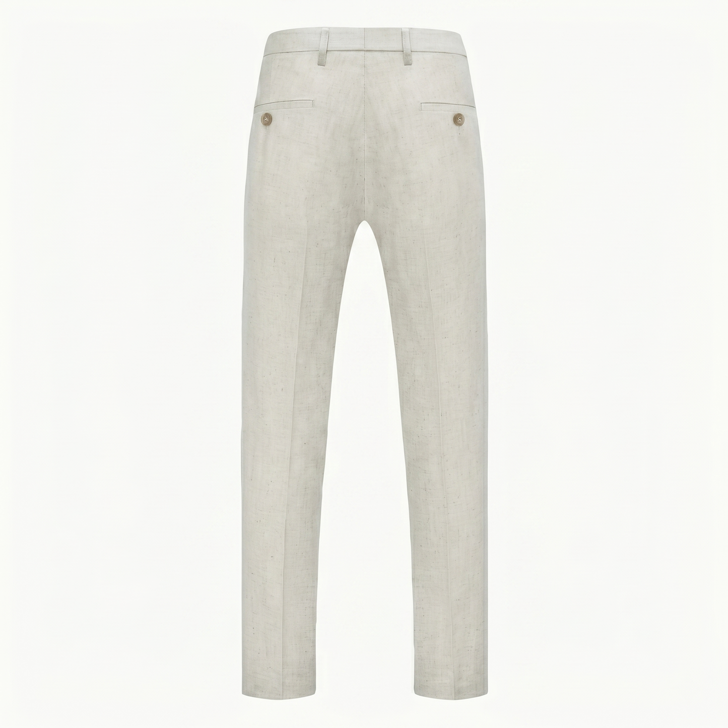 Men’s Linen Viscose Blend Regular Fit Work Trousers - Breathable Spring Summer Slacks