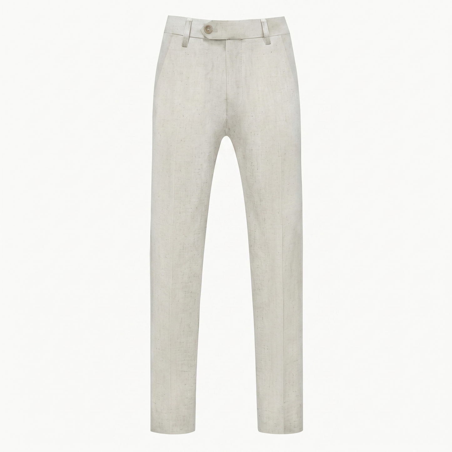 Men’s Linen Viscose Blend Regular Fit Work Trousers - Breathable Spring Summer Slacks