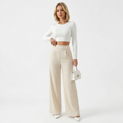 Belgrave Wide Leg Trousers – Elegant High Waist Pants