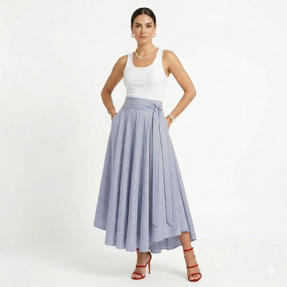 Saint-Tropez Stripe Skirt – High Waist Summer Skirt