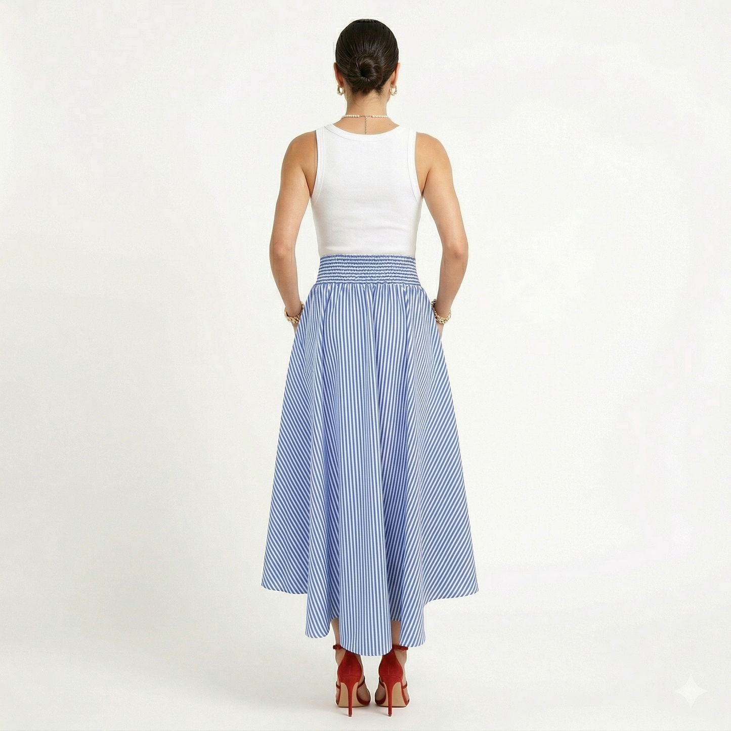 Saint-Tropez Stripe Skirt – High Waist Summer Skirt